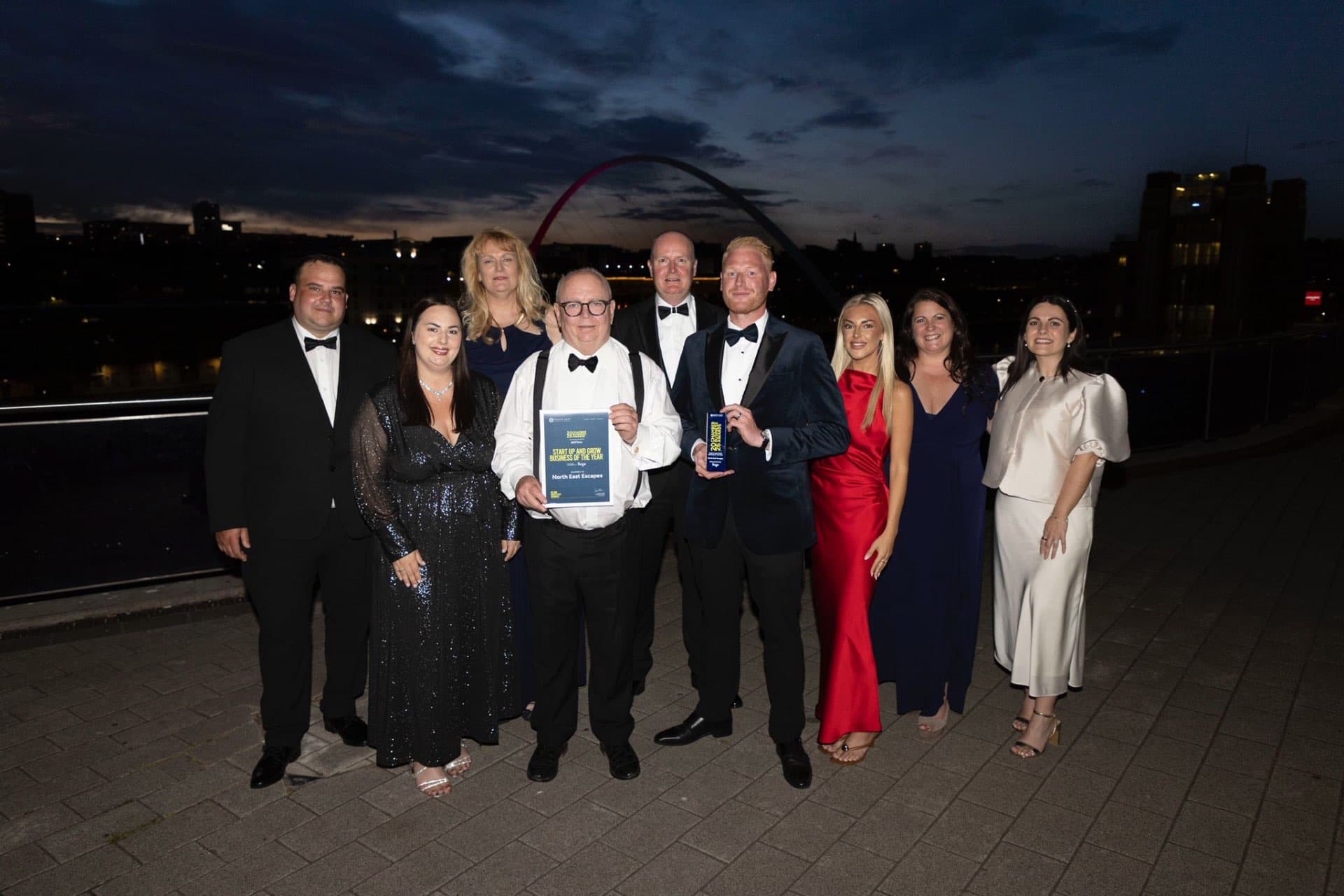 North East Escapes team on stage at the Chamber of Commerce Awards